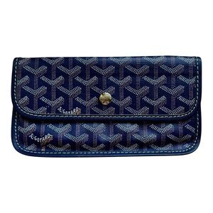 GOYARD Paris Navy Goyardine Flap Pouch (for Tote) Made in France - No Strap